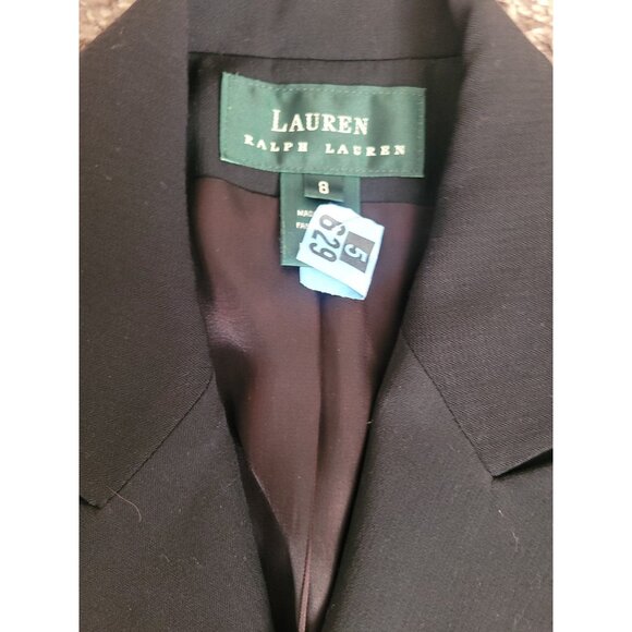 Vtg Lauren Ralph Lauren Dbl Breasted Wool Blend Blazer Wmn 8 Knee Length Preppy - Picture 3 of 10